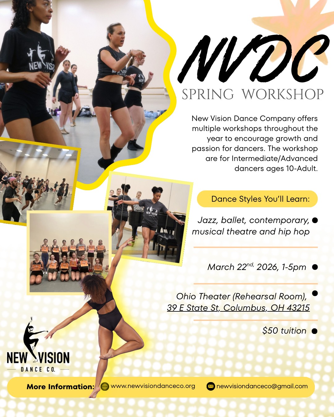 New Vision Dance Company Sprint Workshop Flyer